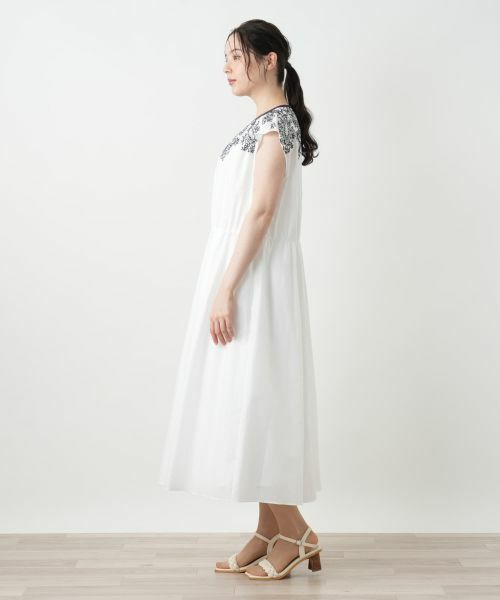 Leilian PLUS HOUSE / レリアンプラスハウス ドレス | 刺繍フレンチスリーブワンピース【BOURGE】 | 詳細5