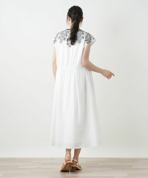 Leilian PLUS HOUSE / レリアンプラスハウス ドレス | 刺繍フレンチスリーブワンピース【BOURGE】 | 詳細6