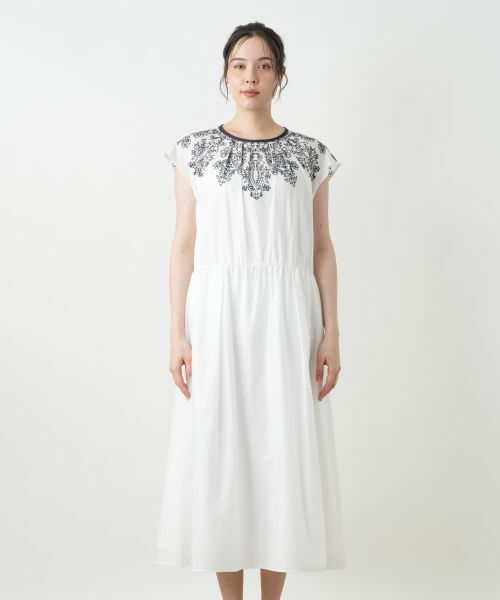 Leilian PLUS HOUSE / レリアンプラスハウス ドレス | 刺繍フレンチスリーブワンピース【BOURGE】 | 詳細7