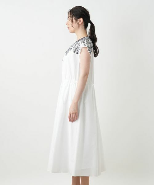 Leilian PLUS HOUSE / レリアンプラスハウス ドレス | 刺繍フレンチスリーブワンピース【BOURGE】 | 詳細8