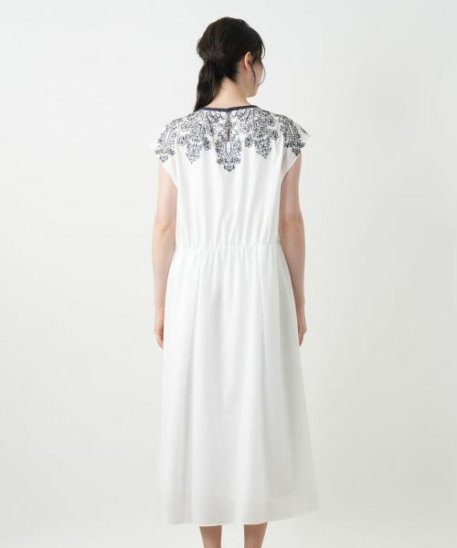 Leilian PLUS HOUSE / レリアンプラスハウス ドレス | 刺繍フレンチスリーブワンピース【BOURGE】 | 詳細9