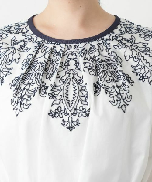 Leilian PLUS HOUSE / レリアンプラスハウス シャツ・ブラウス | 刺繍フレンチスリーブブラウス【BOURGE】 | 詳細11