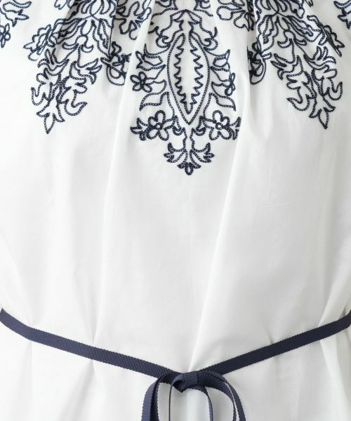 Leilian PLUS HOUSE / レリアンプラスハウス シャツ・ブラウス | 刺繍フレンチスリーブブラウス【BOURGE】 | 詳細15