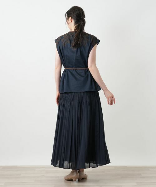 Leilian PLUS HOUSE / レリアンプラスハウス シャツ・ブラウス | 刺繍フレンチスリーブブラウス【BOURGE】 | 詳細3