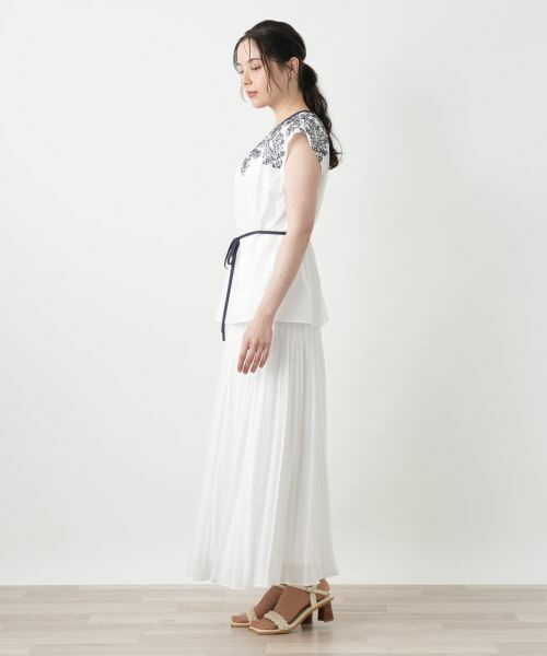 Leilian PLUS HOUSE / レリアンプラスハウス シャツ・ブラウス | 刺繍フレンチスリーブブラウス【BOURGE】 | 詳細5