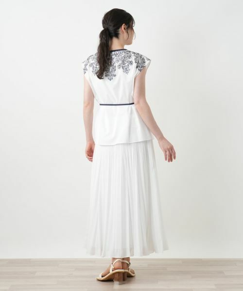 Leilian PLUS HOUSE / レリアンプラスハウス シャツ・ブラウス | 刺繍フレンチスリーブブラウス【BOURGE】 | 詳細6