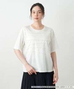 Leilian PLUS HOUSE / レリアンプラスハウス カットソー | リボンボーダーカットソー【BOURGE】