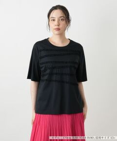 Leilian PLUS HOUSE / レリアンプラスハウス カットソー | リボンボーダーカットソー【BOURGE】