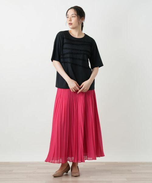 Leilian PLUS HOUSE / レリアンプラスハウス カットソー | リボンボーダーカットソー【BOURGE】 | 詳細1