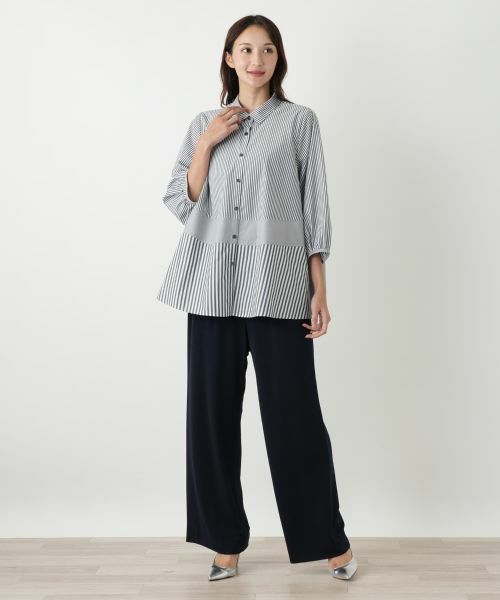 Leilian PLUS HOUSE / レリアンプラスハウス シャツ・ブラウス | ストライプ切替ブラウス【MUSE BY ROCHAS Premiere】 | 詳細13
