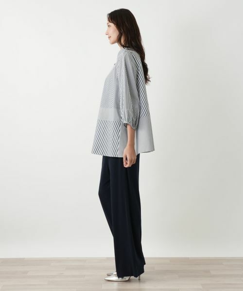 Leilian PLUS HOUSE / レリアンプラスハウス シャツ・ブラウス | ストライプ切替ブラウス【MUSE BY ROCHAS Premiere】 | 詳細14
