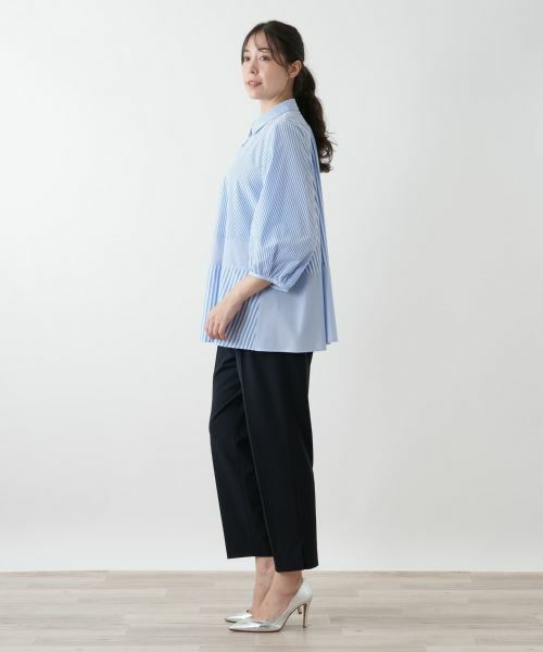 Leilian PLUS HOUSE / レリアンプラスハウス シャツ・ブラウス | ストライプ切替ブラウス【MUSE BY ROCHAS Premiere】 | 詳細2