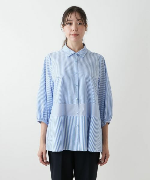 Leilian PLUS HOUSE / レリアンプラスハウス シャツ・ブラウス | ストライプ切替ブラウス【MUSE BY ROCHAS Premiere】 | 詳細4