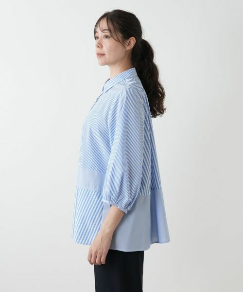 Leilian PLUS HOUSE / レリアンプラスハウス シャツ・ブラウス | ストライプ切替ブラウス【MUSE BY ROCHAS Premiere】 | 詳細5