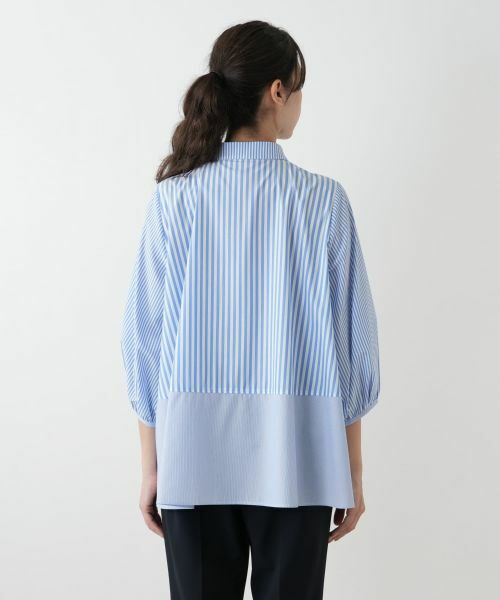 Leilian PLUS HOUSE / レリアンプラスハウス シャツ・ブラウス | ストライプ切替ブラウス【MUSE BY ROCHAS Premiere】 | 詳細6