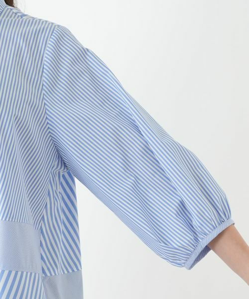 Leilian PLUS HOUSE / レリアンプラスハウス シャツ・ブラウス | ストライプ切替ブラウス【MUSE BY ROCHAS Premiere】 | 詳細9