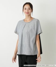 Leilian PLUS HOUSE / レリアンプラスハウス カットソー | ストライプ切替カットソー【MUSE BY ROCHAS Premiere】