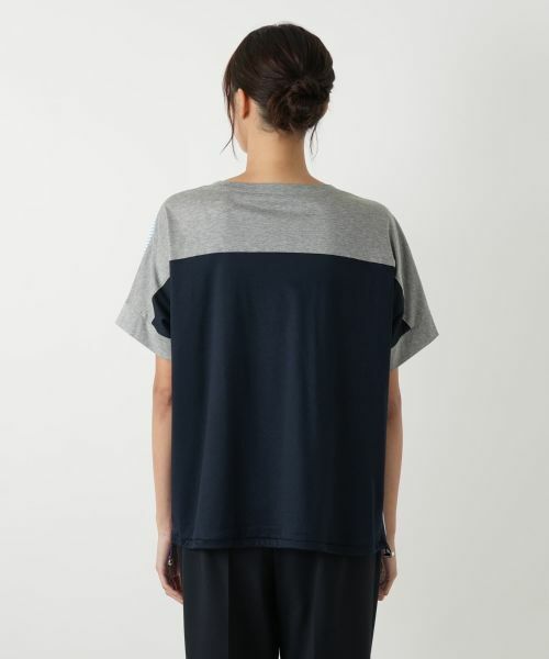 Leilian PLUS HOUSE / レリアンプラスハウス カットソー | ストライプ切替カットソー【MUSE BY ROCHAS Premiere】 | 詳細10