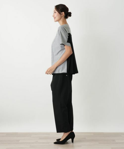 Leilian PLUS HOUSE / レリアンプラスハウス カットソー | ストライプ切替カットソー【MUSE BY ROCHAS Premiere】 | 詳細2