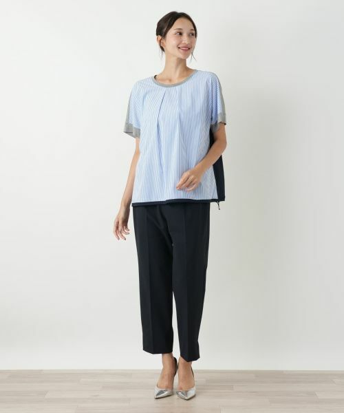 Leilian PLUS HOUSE / レリアンプラスハウス カットソー | ストライプ切替カットソー【MUSE BY ROCHAS Premiere】 | 詳細4