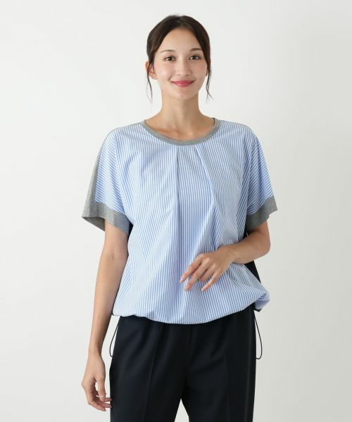 Leilian PLUS HOUSE / レリアンプラスハウス カットソー | ストライプ切替カットソー【MUSE BY ROCHAS Premiere】 | 詳細7