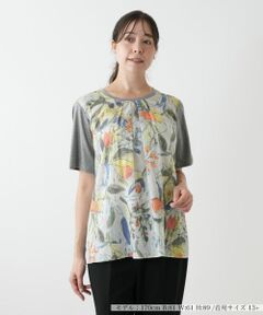 Leilian PLUS HOUSE / レリアンプラスハウス カットソー | プリント切替カットソー【MUSE BY ROCHAS Premiere】