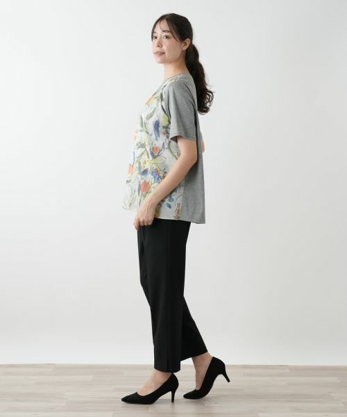 Leilian PLUS HOUSE / レリアンプラスハウス カットソー | プリント切替カットソー【MUSE BY ROCHAS Premiere】 | 詳細2