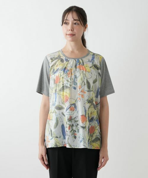 Leilian PLUS HOUSE / レリアンプラスハウス カットソー | プリント切替カットソー【MUSE BY ROCHAS Premiere】 | 詳細4