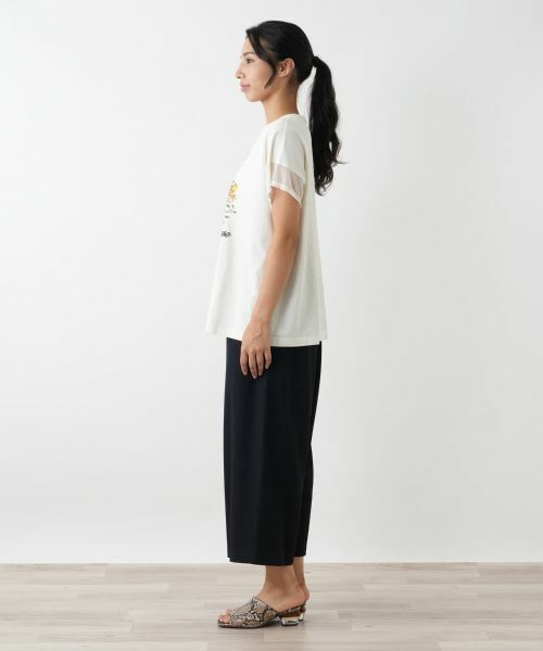 Leilian PLUS HOUSE / レリアンプラスハウス カットソー | 異素材切替プリントTシャツ【MUSE BY ROCHAS Premiere】 | 詳細2