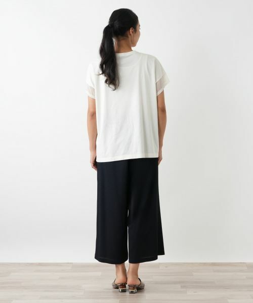 Leilian PLUS HOUSE / レリアンプラスハウス カットソー | 異素材切替プリントTシャツ【MUSE BY ROCHAS Premiere】 | 詳細3