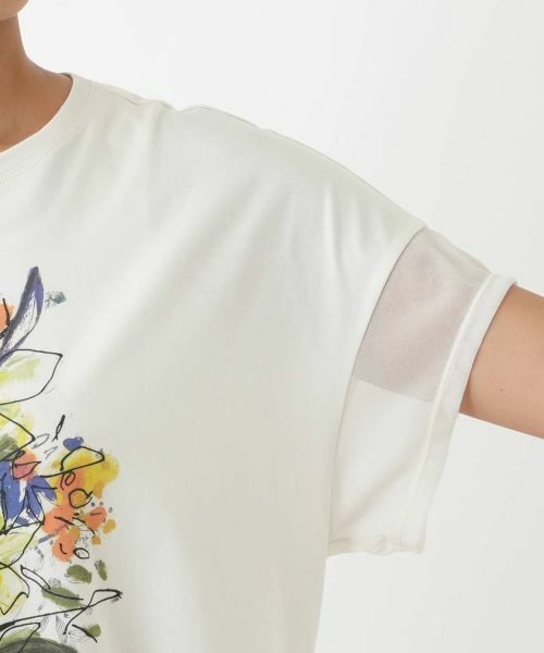 Leilian PLUS HOUSE / レリアンプラスハウス カットソー | 異素材切替プリントTシャツ【MUSE BY ROCHAS Premiere】 | 詳細9