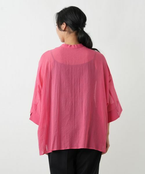 Leilian PLUS HOUSE / レリアンプラスハウス シャツ・ブラウス | シアーバンドカラーシャツ【BOURGE】 | 詳細12