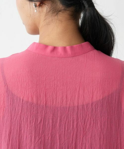 Leilian PLUS HOUSE / レリアンプラスハウス シャツ・ブラウス | シアーバンドカラーシャツ【BOURGE】 | 詳細14