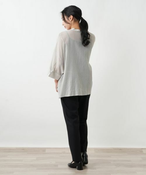 Leilian PLUS HOUSE / レリアンプラスハウス シャツ・ブラウス | シアーバンドカラーシャツ【BOURGE】 | 詳細3