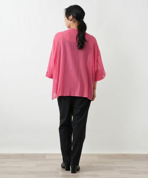 Leilian PLUS HOUSE / レリアンプラスハウス シャツ・ブラウス | シアーバンドカラーシャツ【BOURGE】 | 詳細9