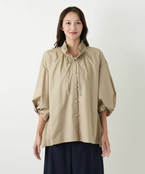 Leilian PLUS HOUSE / レリアンプラスハウス シャツ・ブラウス | フリルネックボリュームスリーブブラウス【NEMIKA】 | 詳細13