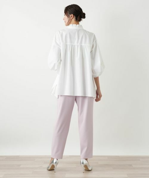 Leilian PLUS HOUSE / レリアンプラスハウス シャツ・ブラウス | フリルネックボリュームスリーブブラウス【NEMIKA】 | 詳細3