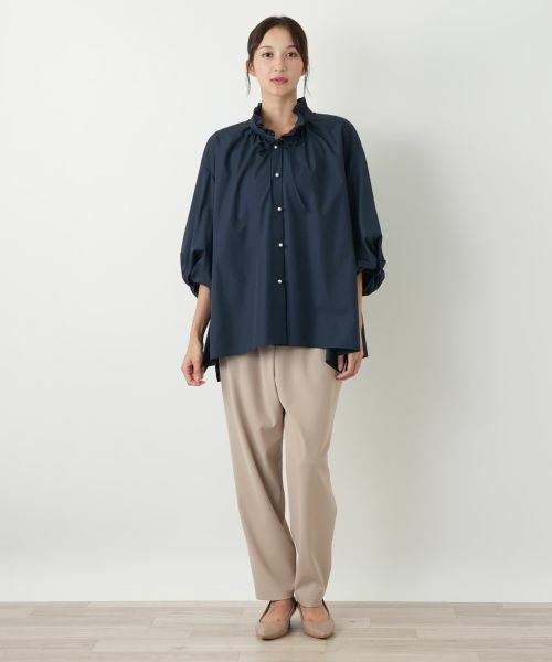 Leilian PLUS HOUSE / レリアンプラスハウス シャツ・ブラウス | フリルネックボリュームスリーブブラウス【NEMIKA】 | 詳細7