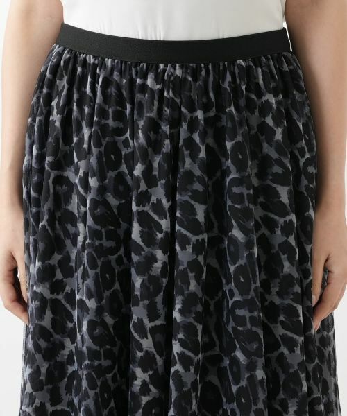 Leilian PLUS HOUSE / レリアンプラスハウス ミニ・ひざ丈スカート | プリントチュールロングスカート【NEMIKA】 | 詳細10