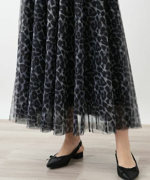 Leilian PLUS HOUSE / レリアンプラスハウス ミニ・ひざ丈スカート | プリントチュールロングスカート【NEMIKA】 | 詳細11