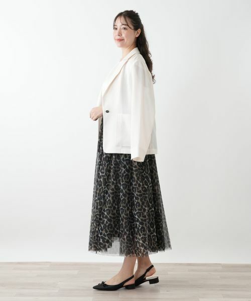 Leilian PLUS HOUSE / レリアンプラスハウス ミニ・ひざ丈スカート | プリントチュールロングスカート【NEMIKA】 | 詳細2