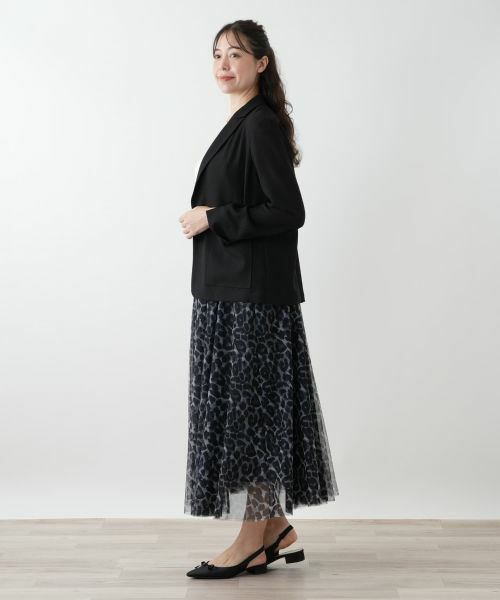 Leilian PLUS HOUSE / レリアンプラスハウス ミニ・ひざ丈スカート | プリントチュールロングスカート【NEMIKA】 | 詳細5