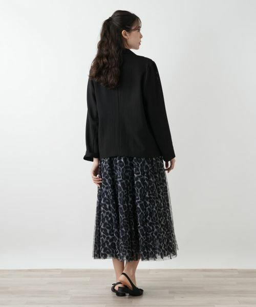 Leilian PLUS HOUSE / レリアンプラスハウス ミニ・ひざ丈スカート | プリントチュールロングスカート【NEMIKA】 | 詳細6