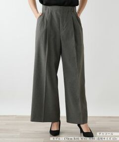 Leilian PLUS HOUSE / レリアンプラスハウス その他パンツ | センタープレスワイドパンツ【NEMIKA】