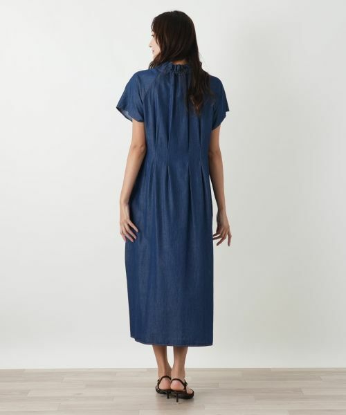 Leilian PLUS HOUSE / レリアンプラスハウス ドレス | フリルスタンドカラーワンピース【NEMIKA】 | 詳細3