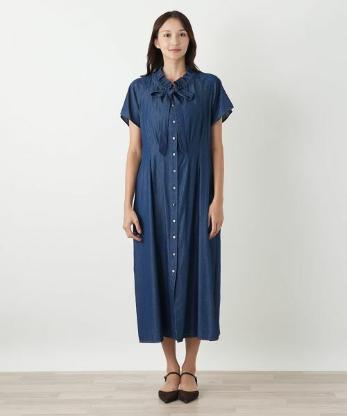 Leilian PLUS HOUSE / レリアンプラスハウス ドレス | フリルスタンドカラーワンピース【NEMIKA】 | 詳細4