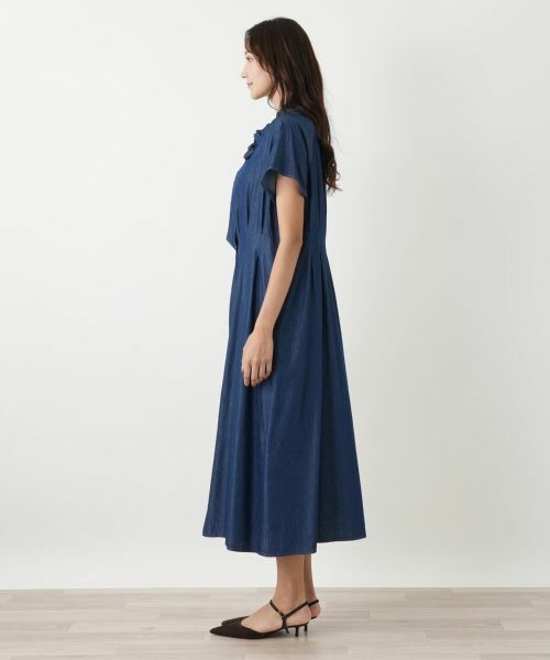 Leilian PLUS HOUSE / レリアンプラスハウス ドレス | フリルスタンドカラーワンピース【NEMIKA】 | 詳細5