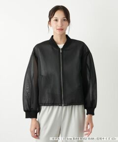 Leilian PLUS HOUSE / レリアンプラスハウス その他アウター | シアージップブルゾン【NEMIKA】