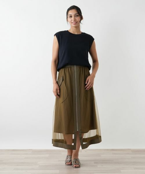 Leilian PLUS HOUSE / レリアンプラスハウス ミニ・ひざ丈スカート | レイヤードジップスカート【NEMIKA】 | 詳細4