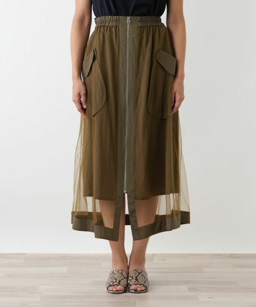 Leilian PLUS HOUSE / レリアンプラスハウス ミニ・ひざ丈スカート | レイヤードジップスカート【NEMIKA】 | 詳細7